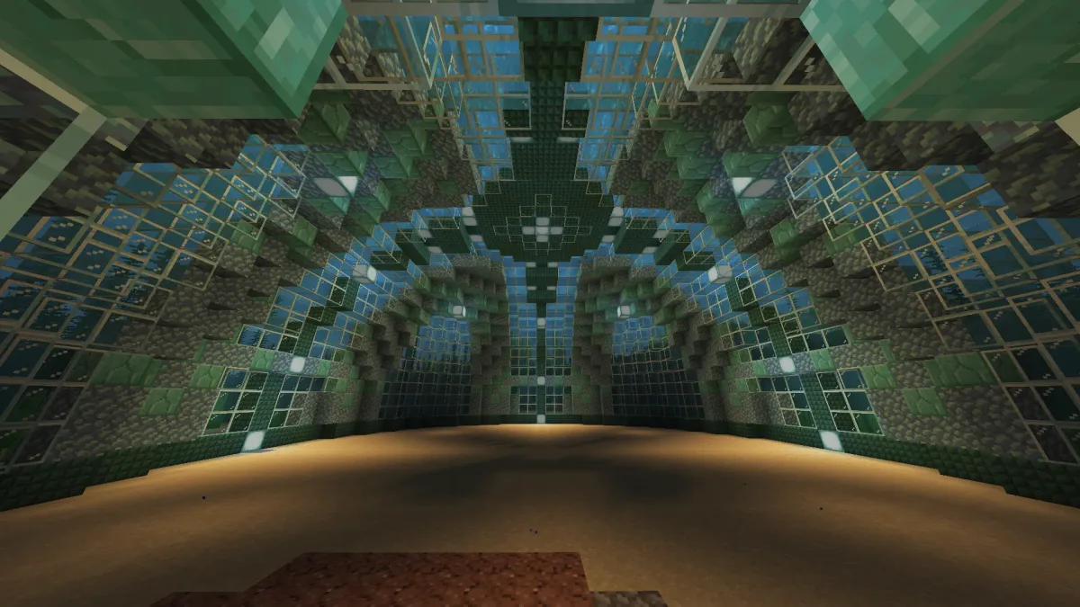 Prismarine and glass dome interior