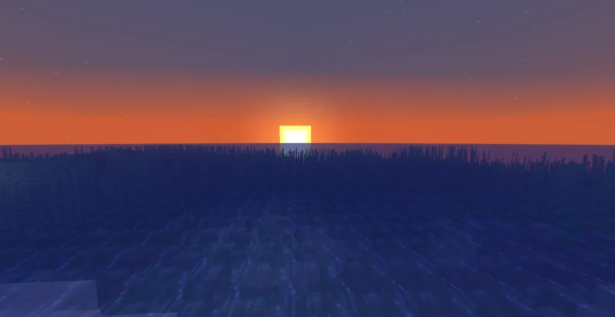 Vanilla square sun setting over ocean